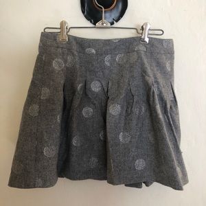 Grey wool polka dot skirt